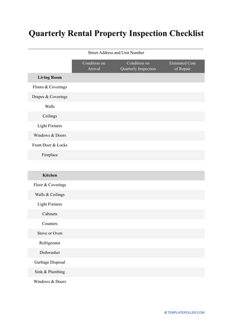 Printable Property Management Checklist