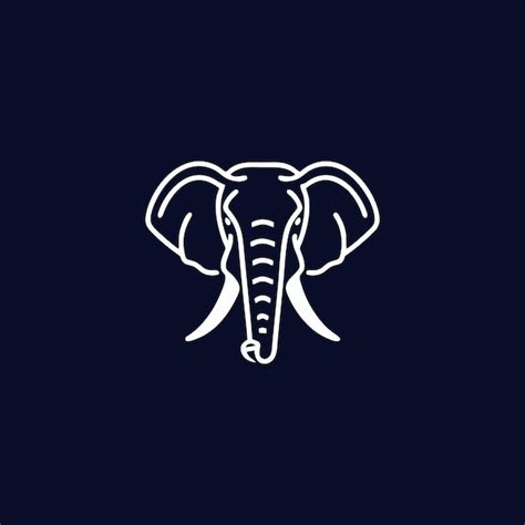 Diseño de estilo de logotipo de elefante ilustración vectorial de una