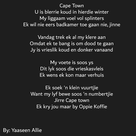 My First Afrikaans Poem Be Gentle Hope You All Enjoy Rcapetown