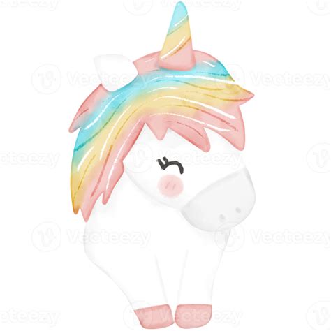 Colorful Unicorn Watercolor Illustration 13755346 PNG