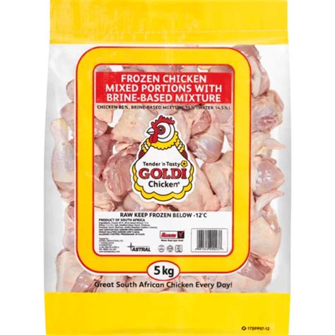 Goldi Chicken Frozen Mixed Chicken Portions With Brine Based Mixture 5kg Frozen Chicken