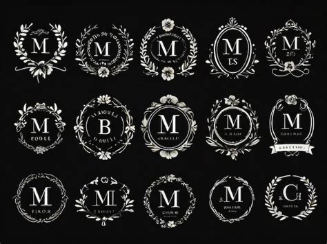 Colección De Plantillas De Logotipos De Monogramas De Bodas Foto Premium