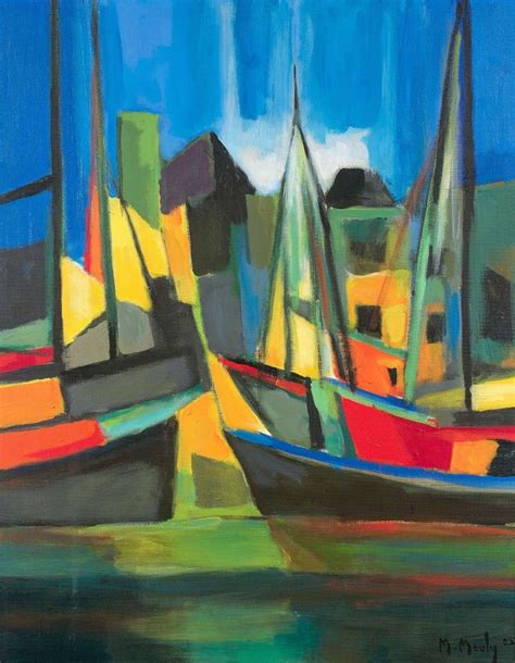 Marcel Mouly 1918 2008 Bateaux Et Maisons à Noirmoutier 2005