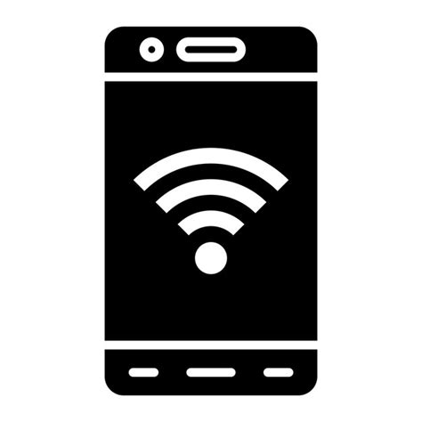 Premium Photo Mobile Wifi Glyph Solid Black Illustration