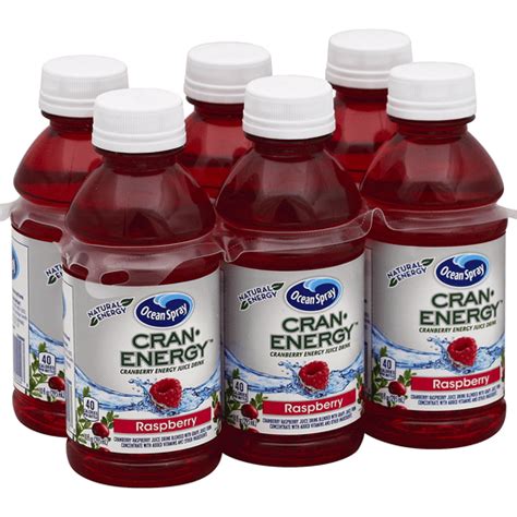 Ocean Spray Cran Energy Juice Drink Raspberry 6 Ct Juice And Lemonade Ron S Supermarket