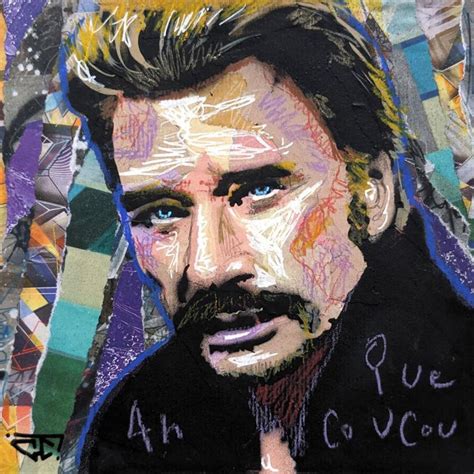 Painting Ah que Coucou Johnny Hallyday by G Carta Carré d artistes