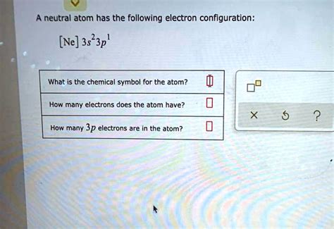 Solved Neutral Atom Has The Following Electron Configuration Ne 3s 23p What Is The Chemical