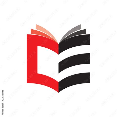 3D Book with letter CE logo design vector Stock Vector | Adobe Stock