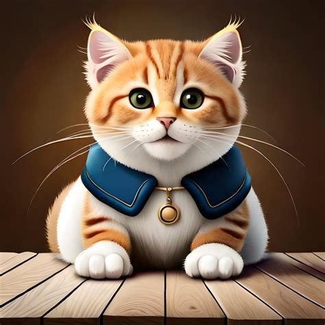 premium ai image  cat   collar    number