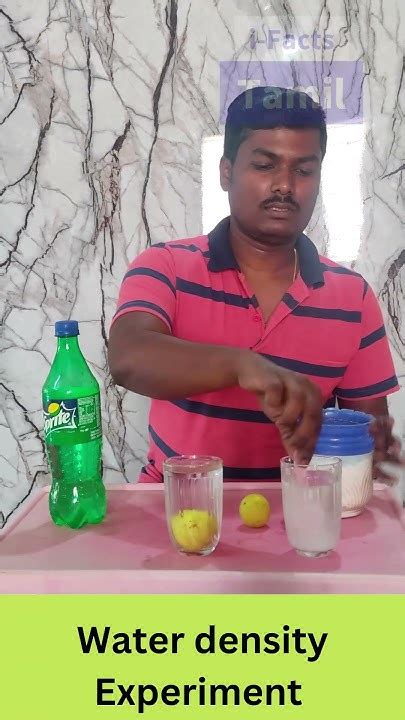 Water Density Experiment With Lemon Salt Ifacts Ifactstamil Shorts