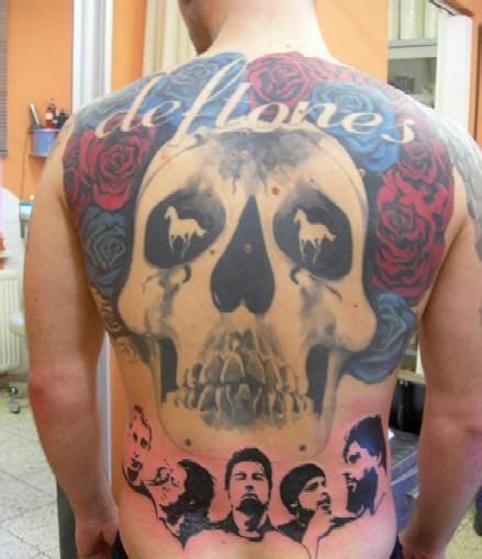 He Obviously Loves Deftones Skull Tattoo Tattoos Deftones Tattoo