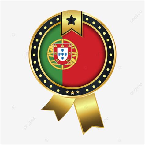 Bandera De Portugal Con Insignia Dorada Vector Png Dibujos Portugal