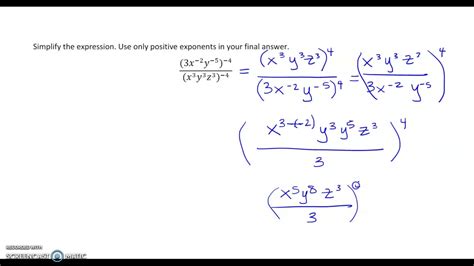 Simplify Expression Using Only Positive Exponents Youtube