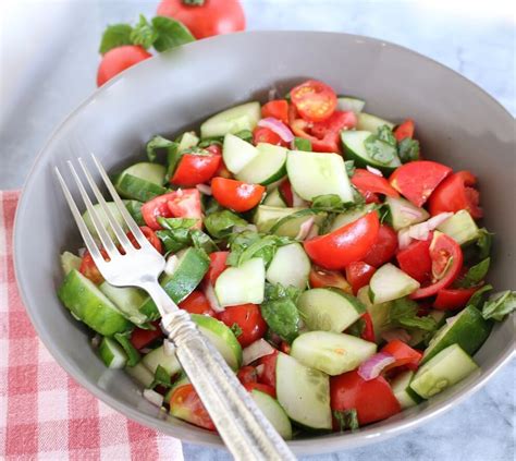 Tomato Cucumber Basil Salad Vegan Gluten Free Sharon Palmer