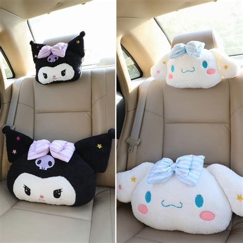 Lovely Japanese Style Kuromi My Melody Headrest Back Cushion Car Seat