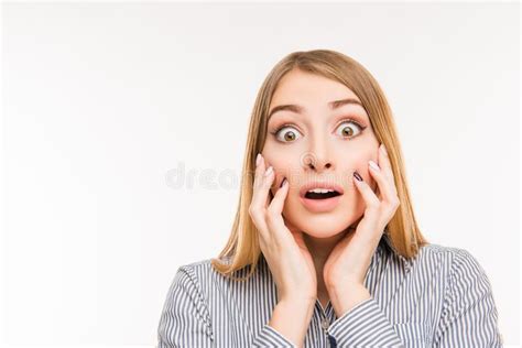 Une Femme D Affaires Surprise Qui Touche Son Visage Image Stock Image