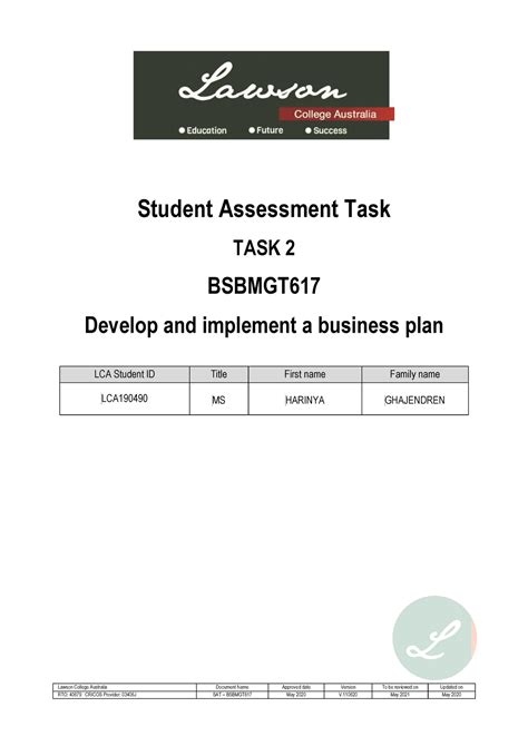 Bsbmgt 617 Harinya Ghajendren Assessment Task 2 Revised Student