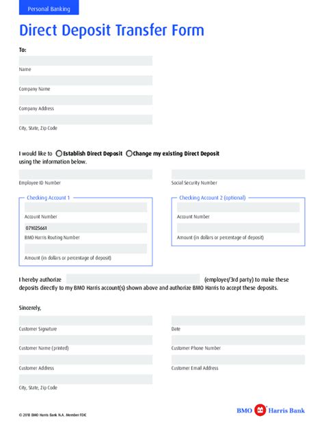 Fillable Online Bmo Direct Deposit Formfill Out And Use This Pdf Fax Email Print Pdffiller