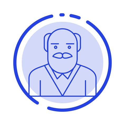 Grandpa Father Old Man Uncle Blue Dotted Line Line Icon 14448493 Vector ...