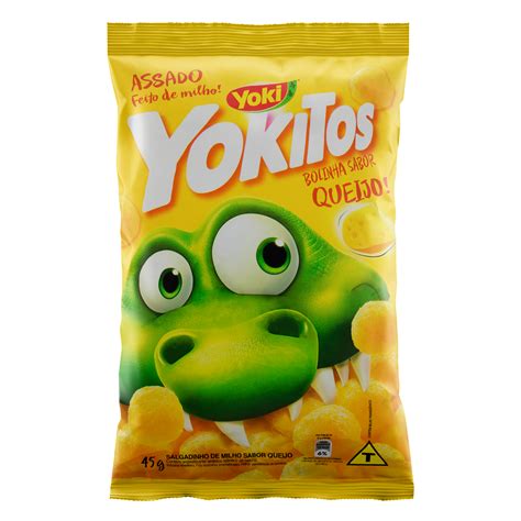 Salgadinho De Milho Sabor Queijo Bolinha Yokitos Pacote G Clube Extra