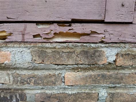 Rotten Wood On The Brick Wall Stock Photo Image Of Stable Material