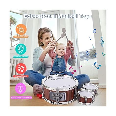 Batterie Enfant Kit De Batterie Pour Enfants Set 5 Tambours Avec Ta