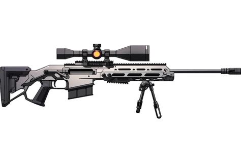 Premium AI Image | a close up of a rifle with a scope and a light on it ...