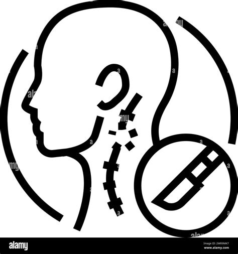 Lymph Node Dissection Surgery Line Icon Vector Illustration Stock