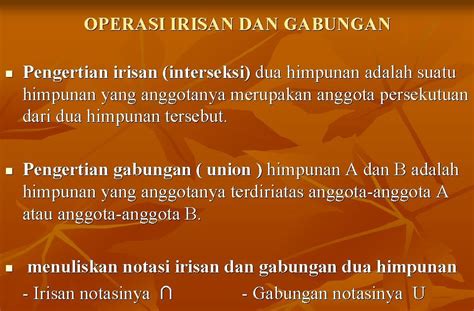 Operasi Irisan Dan Gabungan Dua Himpunan Materi Belajar Tik Dan