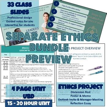 Ethics Lenses & Ethical Decision Making Notes Sheet & Movie Clip Activity