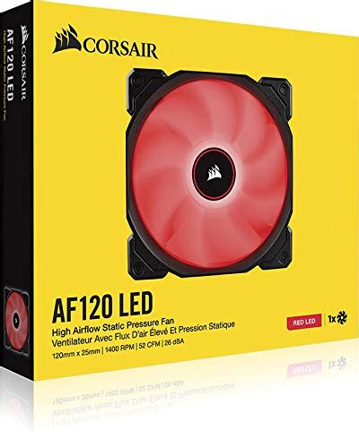 Corsair Af Led Low Noise Cooling Fan Single Pack Red Black