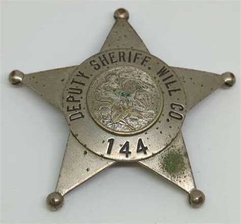 Obsolete Will Co. Deputy Sheriff Badge #144 (#5511) on Jan 06, 2023 ...