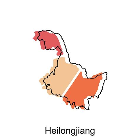 High Detailed Vector Map Of Heilongjiang Modern Outline Logo Vector