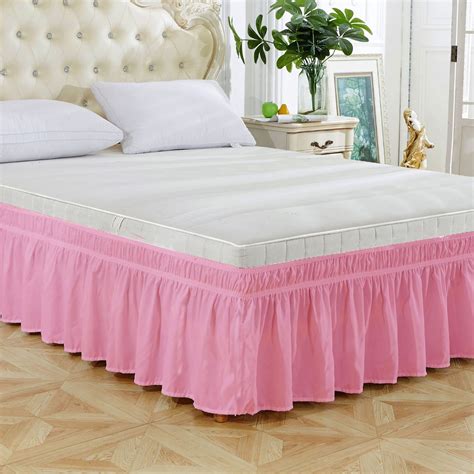 Harlier Wrap Around Dust Ruffle Bed Skirt For Queen Size Beds With 15