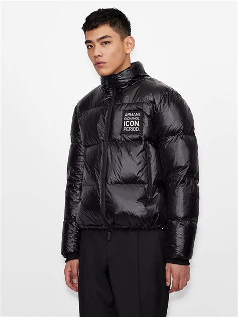 Пуховик Armani Exchange Icon 8NZBP2-ZNYNZ-1200 для мужчин, цвет: Чёрный ...