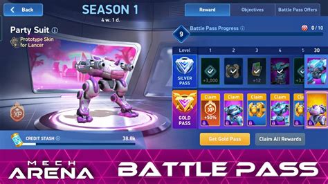 Battle Pass Season Tiers Unlocking Mech Arena Robot Showdown