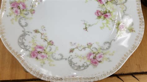 Antique Z S C Bavaria Pink Roses Dessert Plate Zeh Scherzer Bavaria