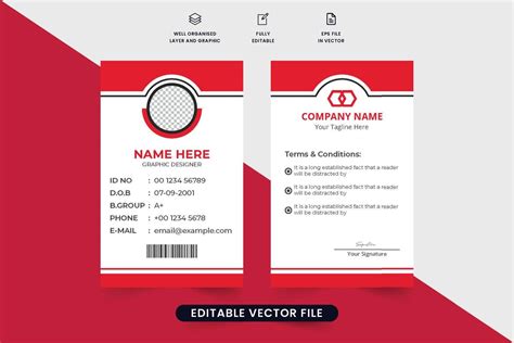 Creative Business Id Card Design With Photo Placeholder For Office Or