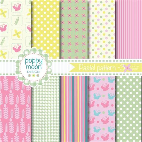 A Collection Of Pastel Patterns With Polka Dots