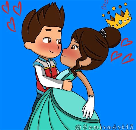 Ryder X Princess Of Barkingburg 💙♥️ Dibujos Fanart Bella Durmiente