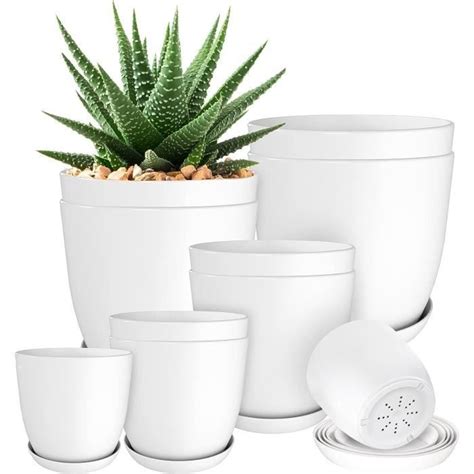 Utopia Home Pot De Fleur Lot De Blanc Cm