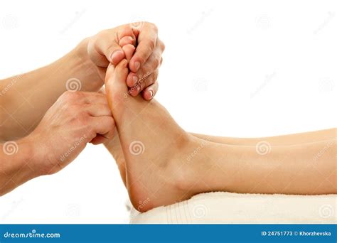 Massage Foot Female Close Up On White Stock Image Image Of Healer