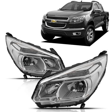 Farol S10 Trailblazer 2012 2013 2014 2015 2016 Foco Duplo Cromado Principal