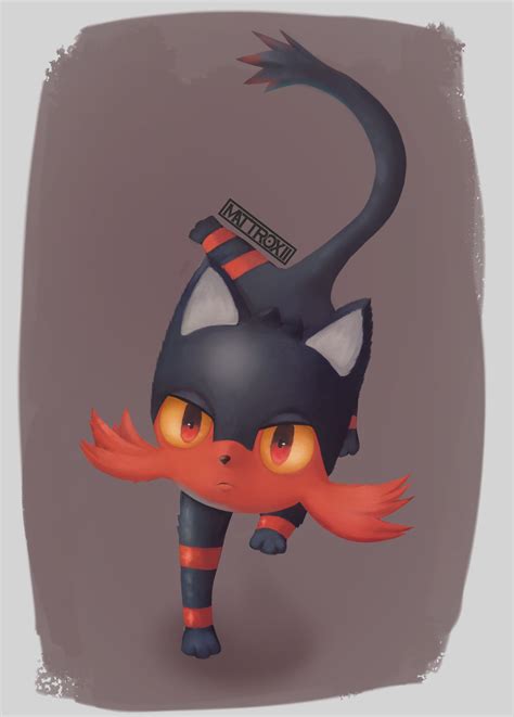 Pokemon Sun And Moon Starter Litten By Mattroxii On Deviantart