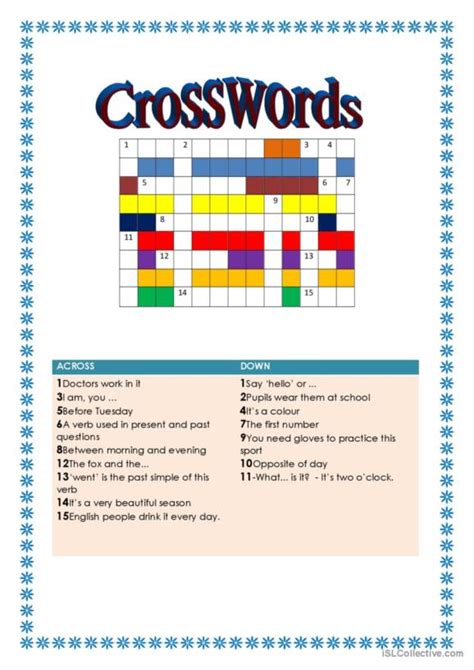 Crosswords English Esl Worksheets Pdf Doc