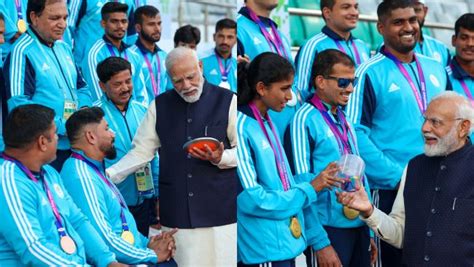 Pm Modi Interacts With Contingent Of Asian Para Games