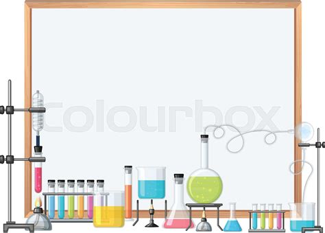 Border Template With Science Equipments Stock Vector Colourbox