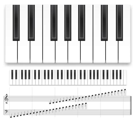 Premium Vector | Piano keyboard and music sheet