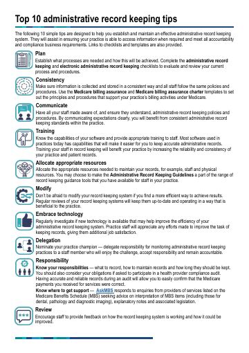 Medicare Billing Assurance Toolkit Record Keeping Tips Australian