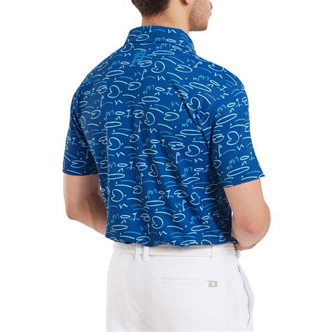 Footjoy Men S Golf Course Doodle Pique Golf Polo Shirt From American Golf